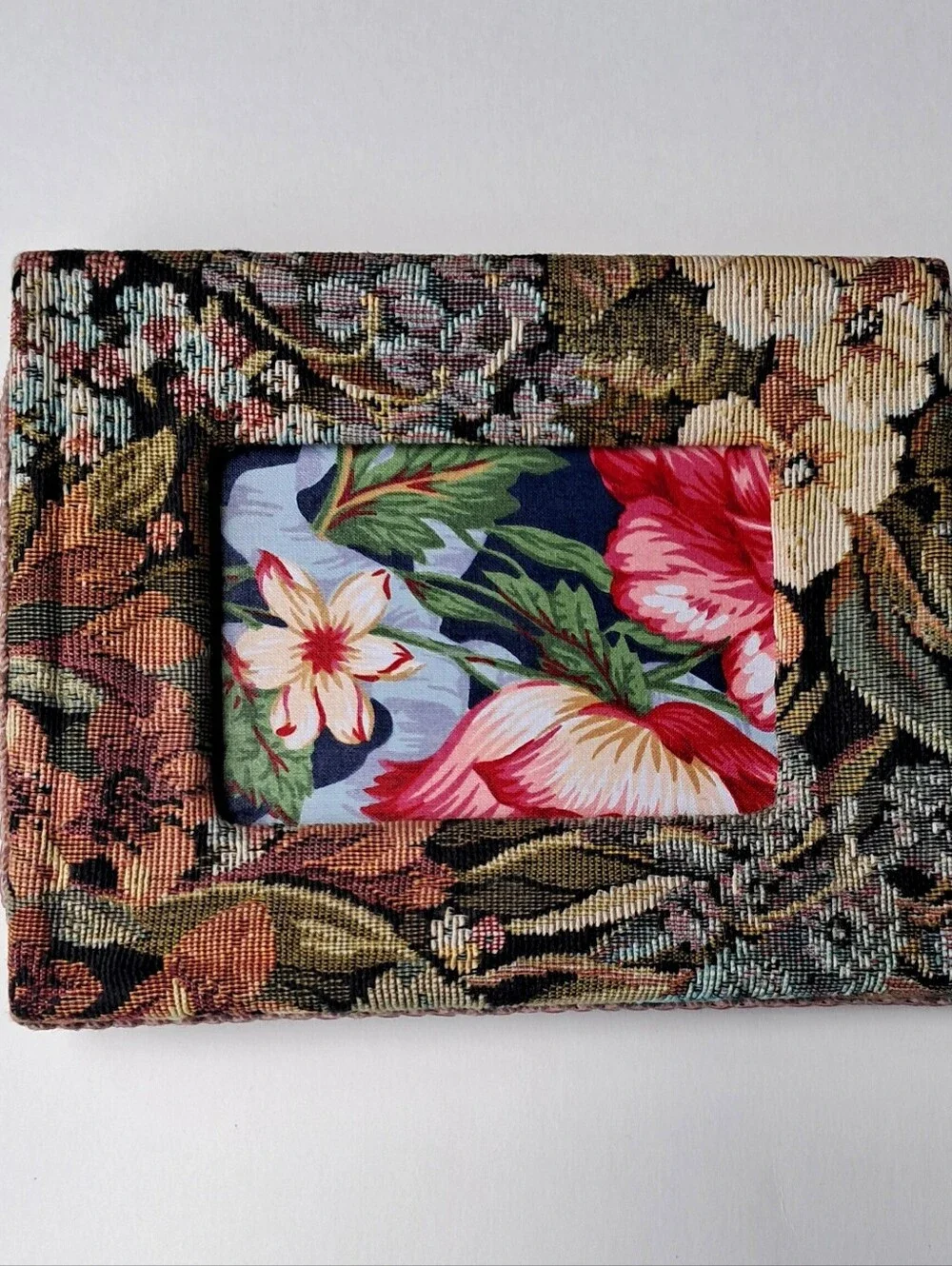 Desk Set Blotter Hat Box Paper Holders Frame Pencil Can 6 Piece Tapestry Cottage